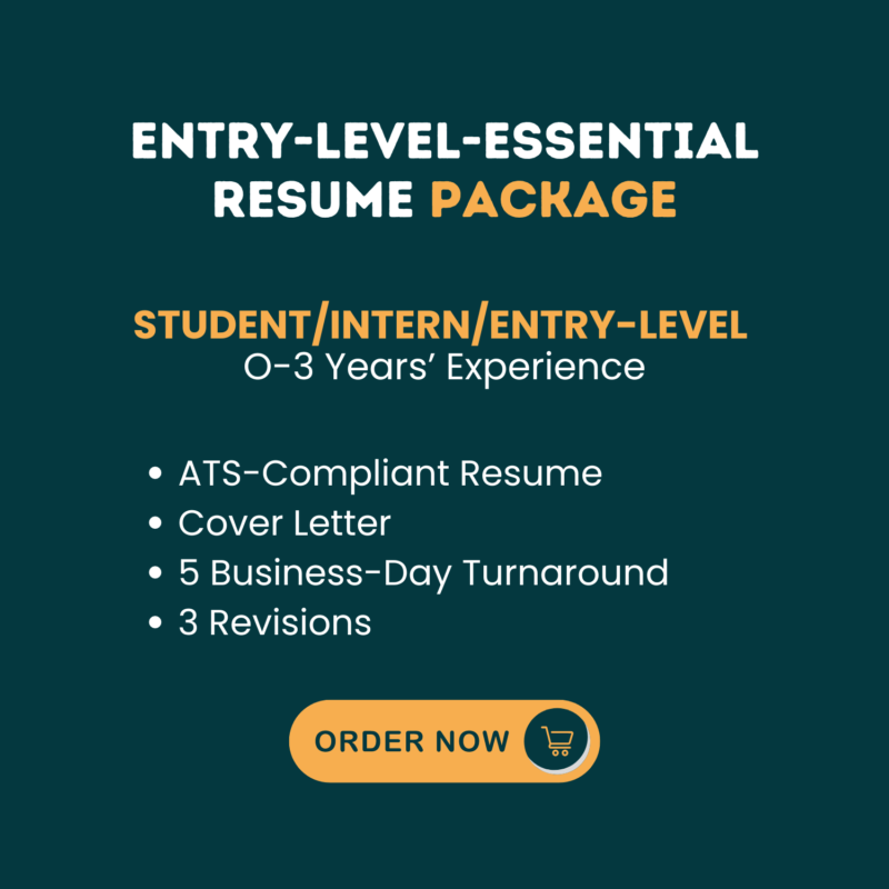 Entry-Level: Essential Resume Package – 0-3 Years of Experience